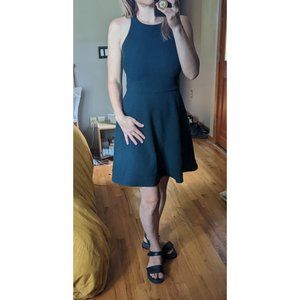 Elizabeth and James, Size 6, Dark Teal Mini Dress With High Neck